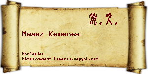 Maasz Kemenes névjegykártya